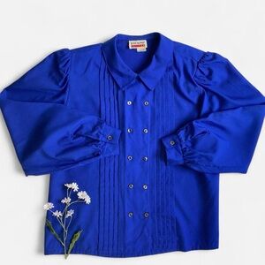 Vintage royal blue blouse